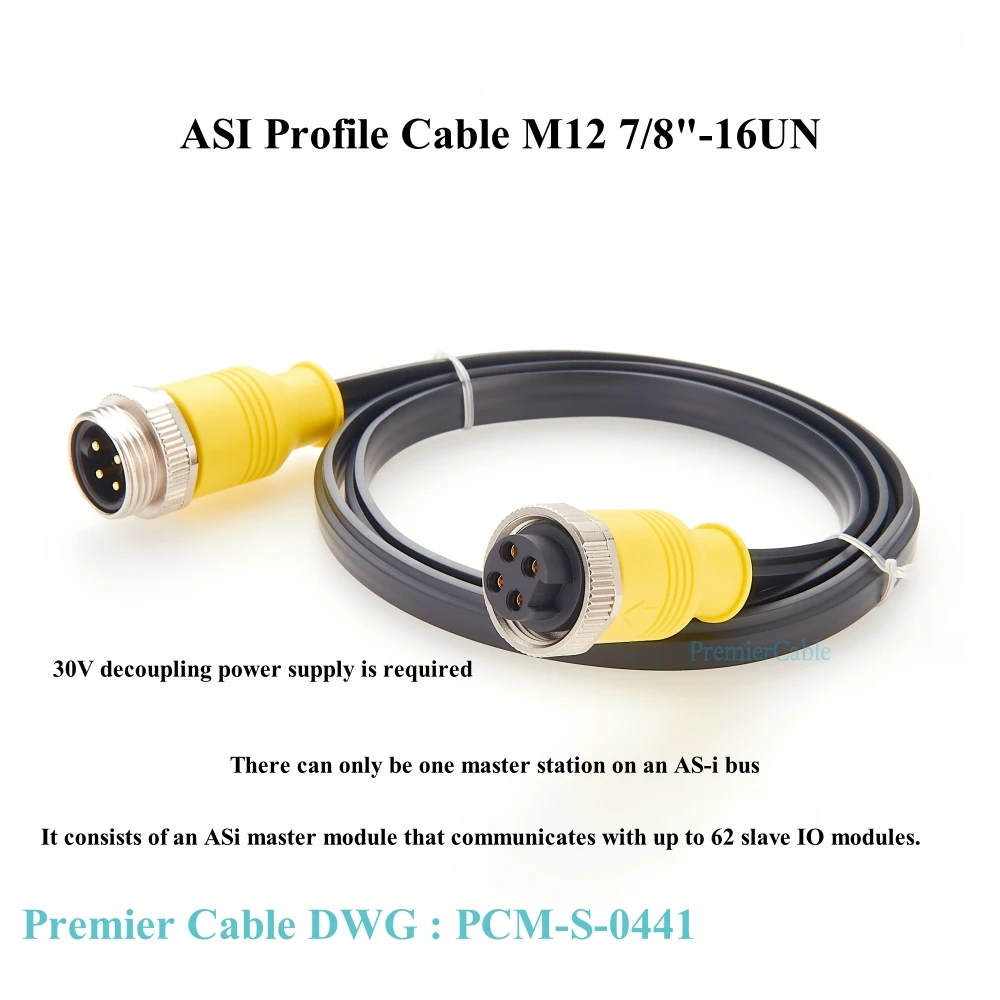 ASI Actuator Sensor Interface Cable AS Interface M12 7/8