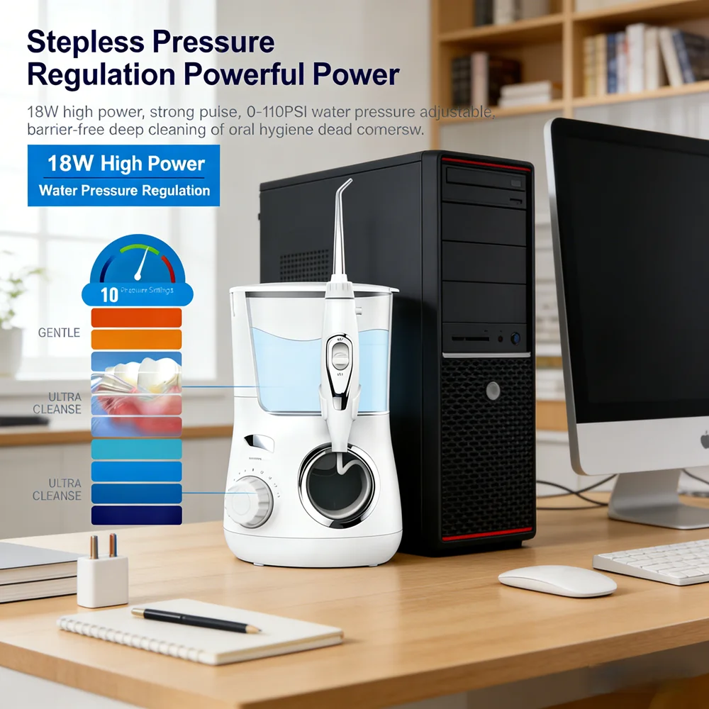 

Электрический ирригатор для полости рта для домашнего использования, 5 насадок, настольный водный флоссер, профессиональный инструмент для чистки зубов и удаления налета