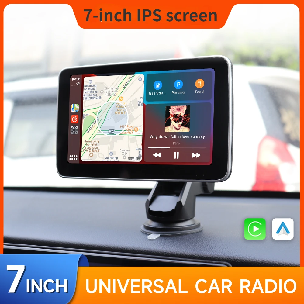 Car GPS Navigation 7''Car Radio Multimedia Video Player Touch Screen Wireless Apple CarPlay Tablet Android Auto Stereo Bluetooth