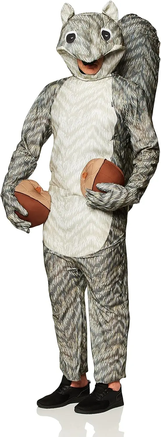 

Funny Squirrel Costume for Adults, Halloween Party Outfit with Tail and Hat