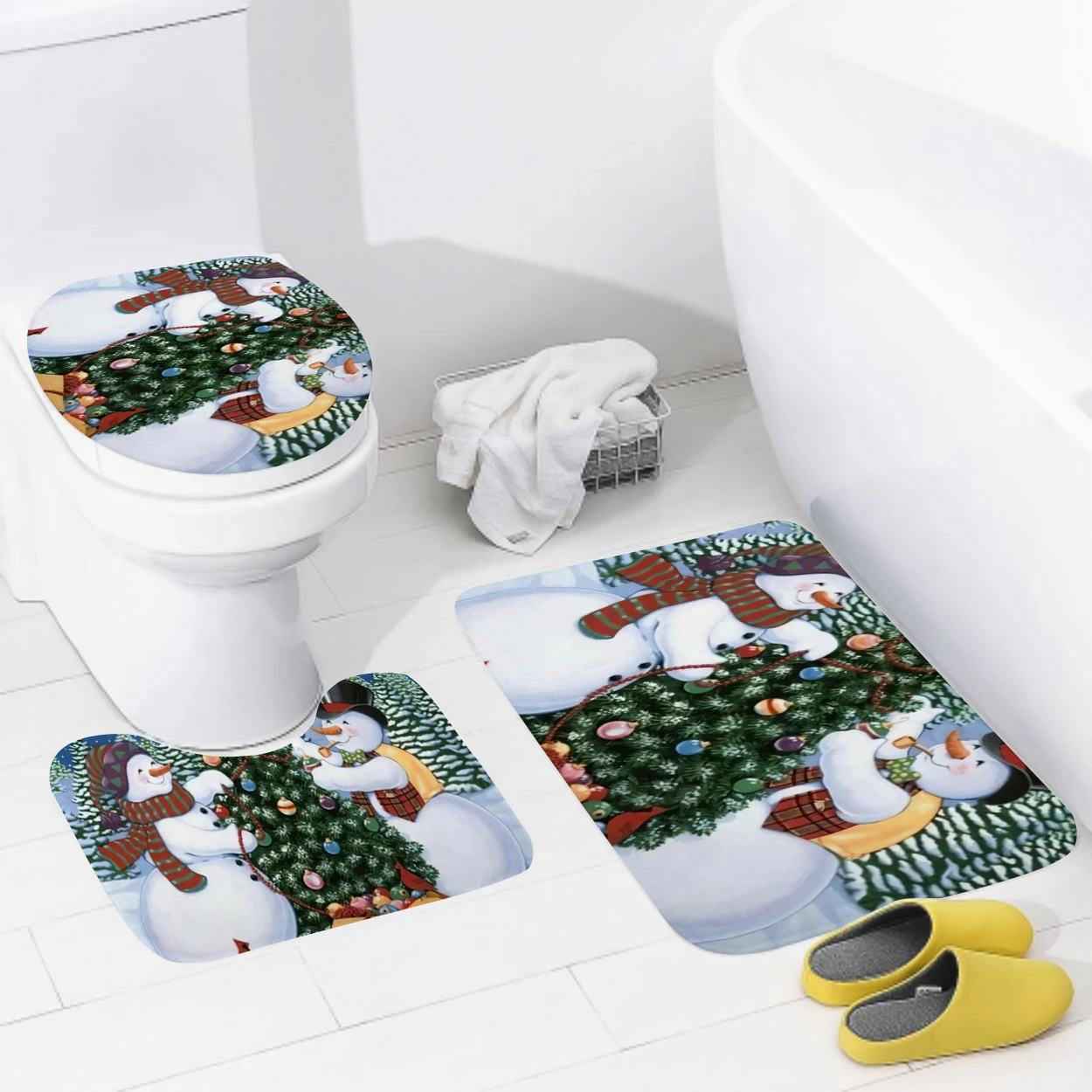 home bathroom floor mats Oil painting style Bath Foot mat modern bathroom accessories rug Toilet mat Bathtub anti-slip carpet