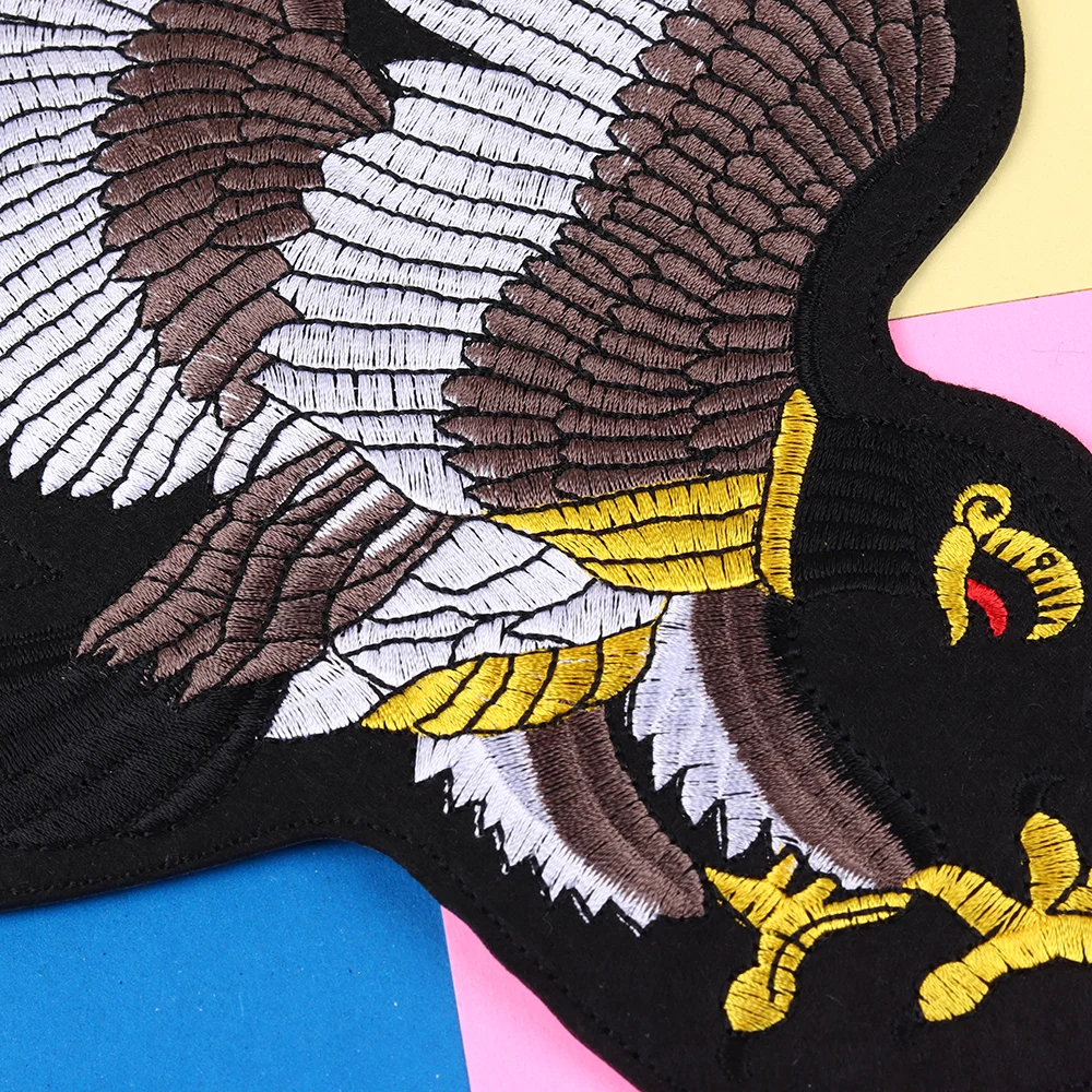 Boutique Embroidered Eagle Apparel Iron On Patch Accessories DIY Men\'s Denim Coat Decoration Eagle Embroidery Badge