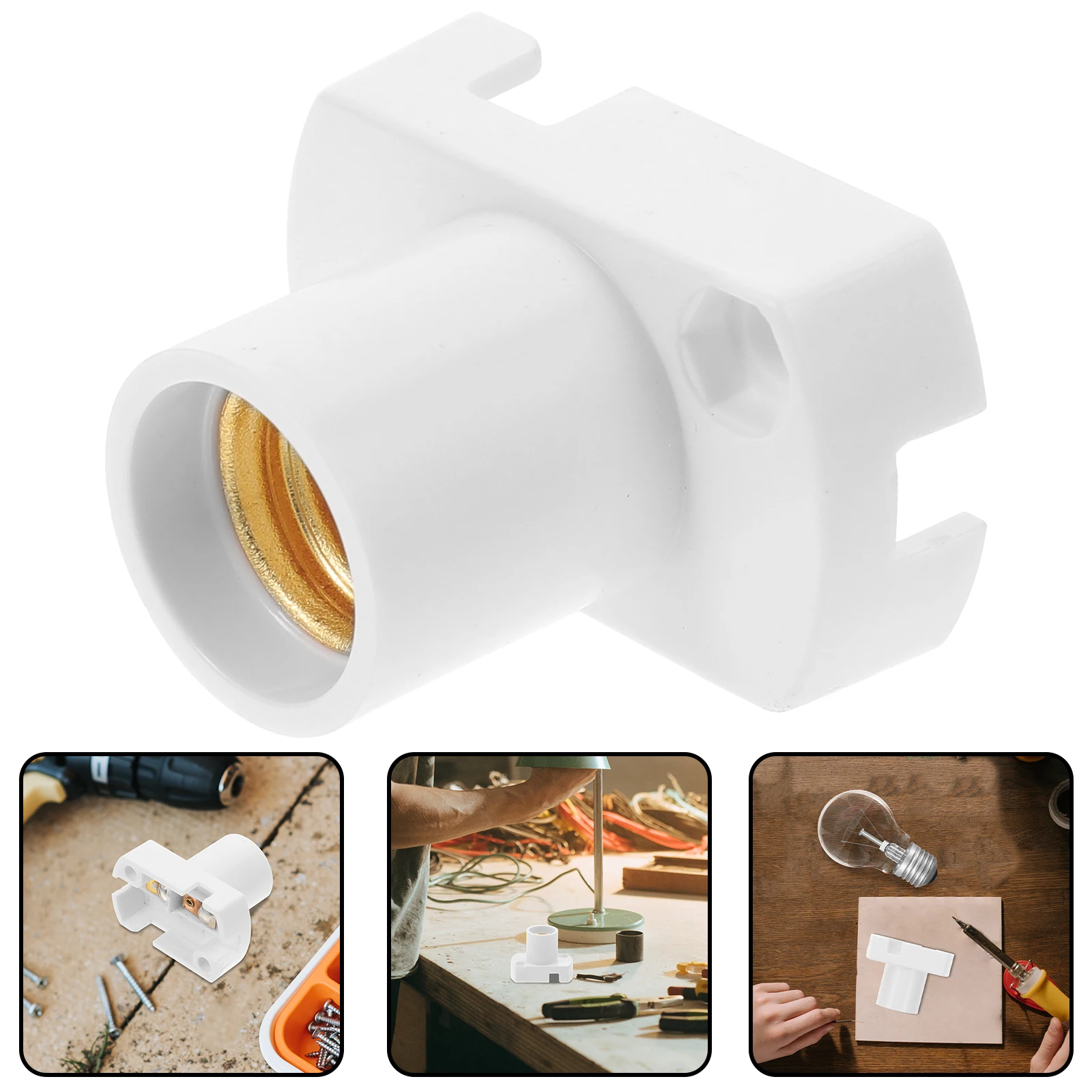 Lamp Holder White Base Screw Socket for Making Lamps Light Bulb Holder E12 Socket Metal Refractory Simple Installation Versatile