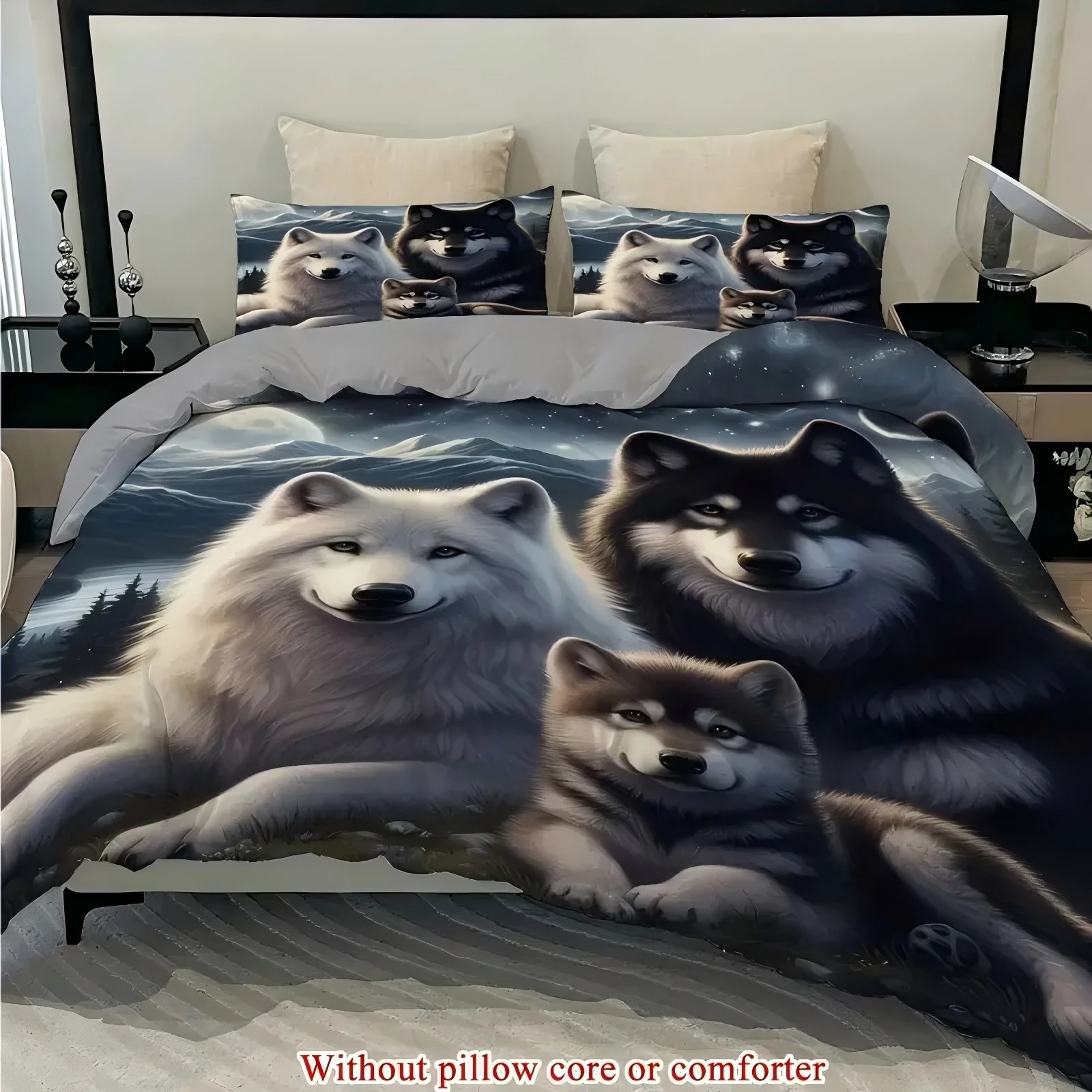 لطيف زلاجة الكلب نمط ثلاثية الأبعاد طقم غطاء لحاف مطبوع لينة مريحة فاخرة غطاء الفراش المخدة المنسوجات المنزلية مجموعات غطاء لحاف