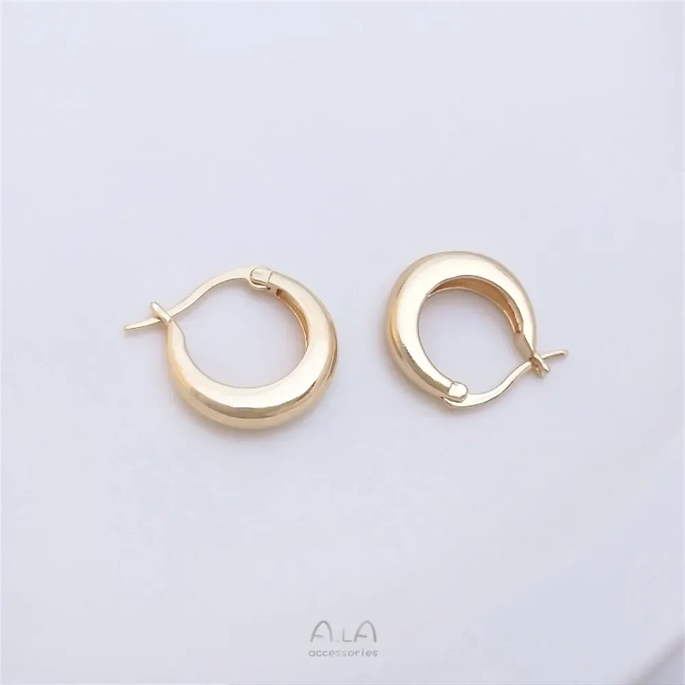 14k banhado a ouro diamante grão pequena fragrância vento meio buraco pérola fecho moda temperamento brincos diy