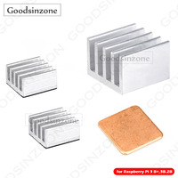 4-Pack Raspberry Pi 3B+,3B Heatsinks Kit - Aluminum & Copper Cooling Heat Sink Set for Pi 3 B+, Pi 2, Model B+