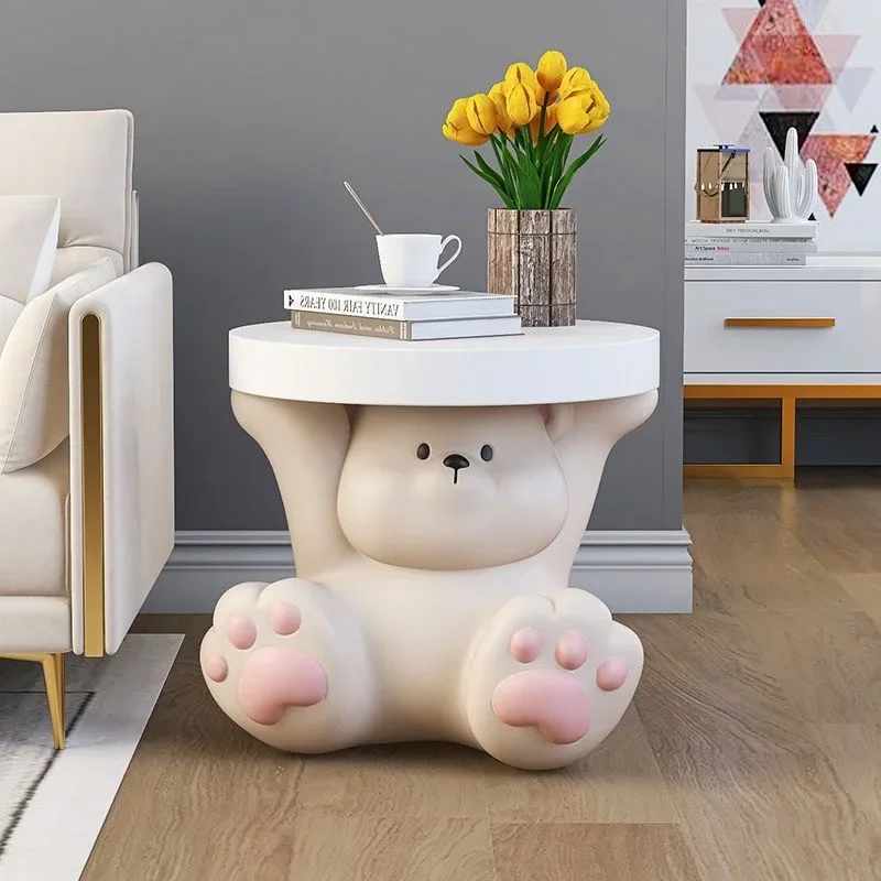 Cartoon Handstand Bear Statue Sofa Side Tables Cabinet Creative Corner Living Room Animal Coffee Table Mini Bedroom Bed Table