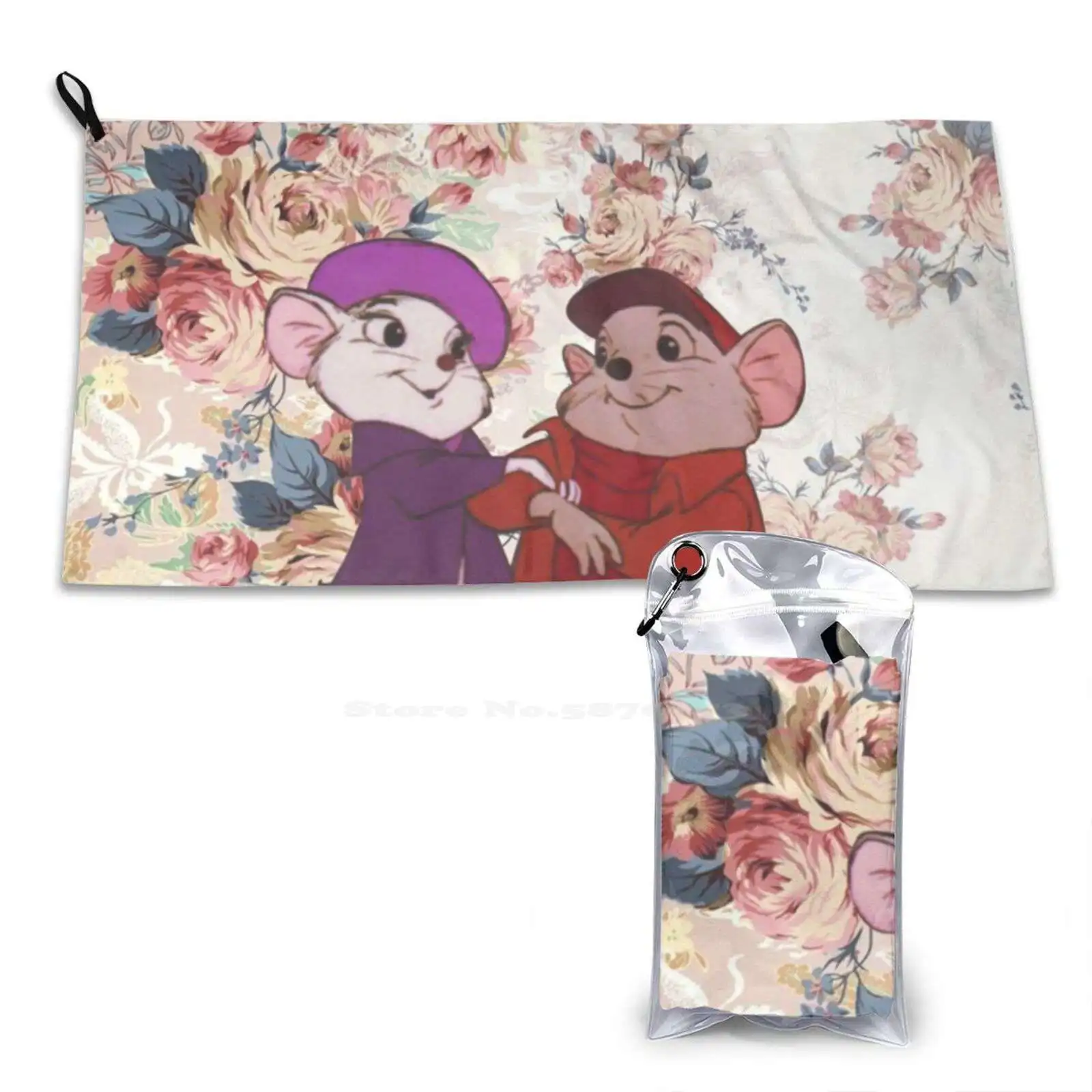 Miss Bianca &Bernard Soft Towel Quick Dry Beach Towel Miss Bianca Bernard The Rescuers