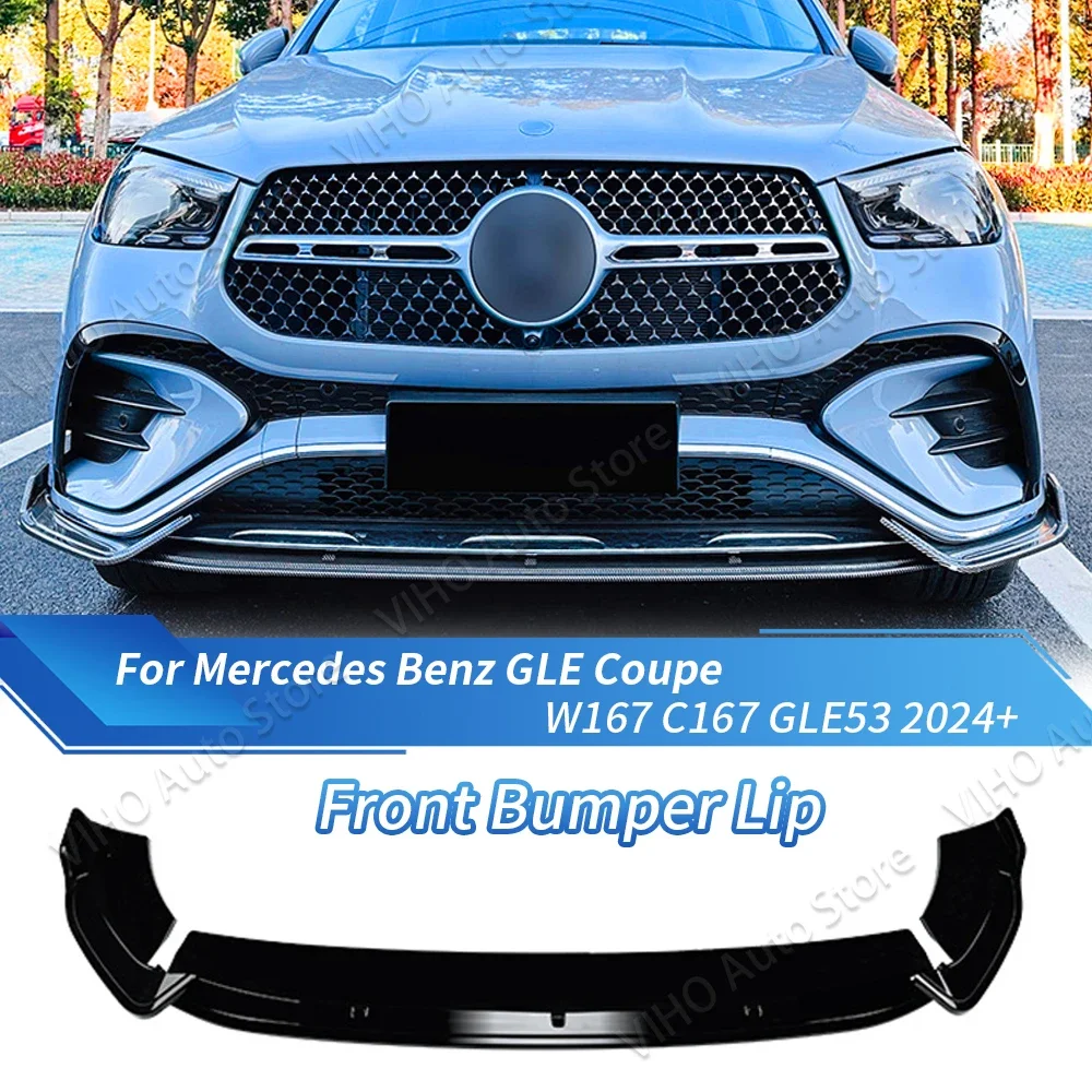 Front Bumper Separator Bumper Lip Body Kit Separator For MercedesBenz GLE Coupe W167 C167 GLE53 2023+ Exterior Diffuser Splitter