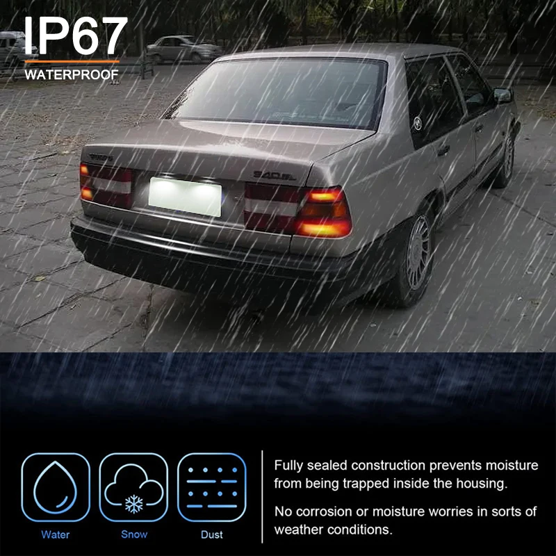 2 قطعة لوحة ترخيص مُضاء ليد ضوء لفولفو 850 940 960 S90 4-Door صالون سيدان رقم لوحة مصباح اكسسوارات السيارات