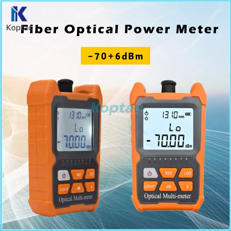 MINI OPM Handheld  Fiber Optical Power Meter Fiber Optical Cable Tester -70+6dBm Dry Battery Support Lighting FTTH