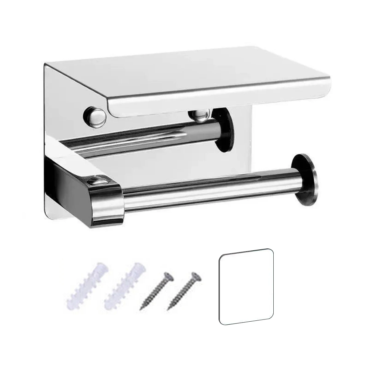 

1pc Stainless Steel Bathroom Paper Holder Toilet Roll Holder Wall Mount WC Paper Phone Holders Home Paper Towel Holder