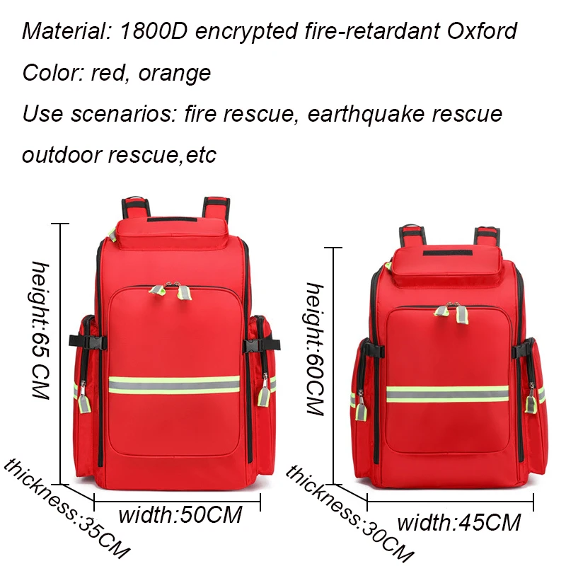 Imagem -04 - Grande Capacidade de Primeiros Socorros Kits de Sobrevivência Mochila Faixa Reflexiva Vazio Caixa de Medicina Portátil Anti-inundação Bombeiro Bolsas de Armazenamento