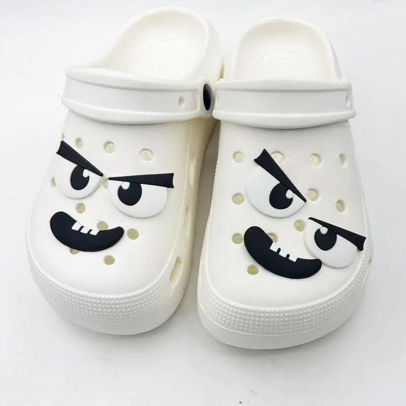 Creative Humorous Emoticons Hole Shoe Charms Accessories Shoe Buckle Cute Cartoon Eyes 3D Shoes Flower DIY Shoes Decorations