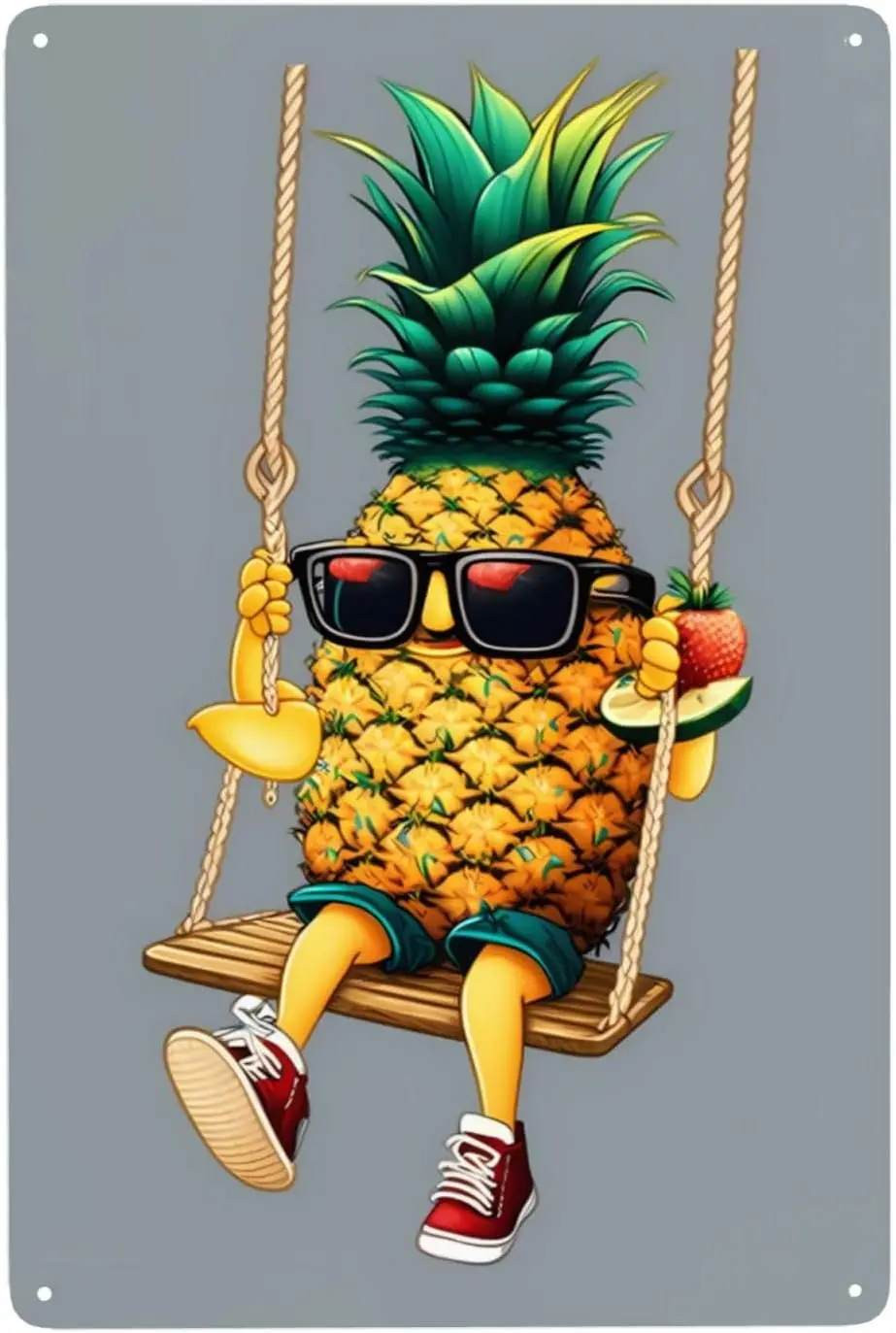 Солнцезащитные очки A Pneapple Swngng on a Swng Wear Metal Tn Sgn Vntage, для спальни, дома, отеля, бара, кафе, уличного украшения стен 8X12 n