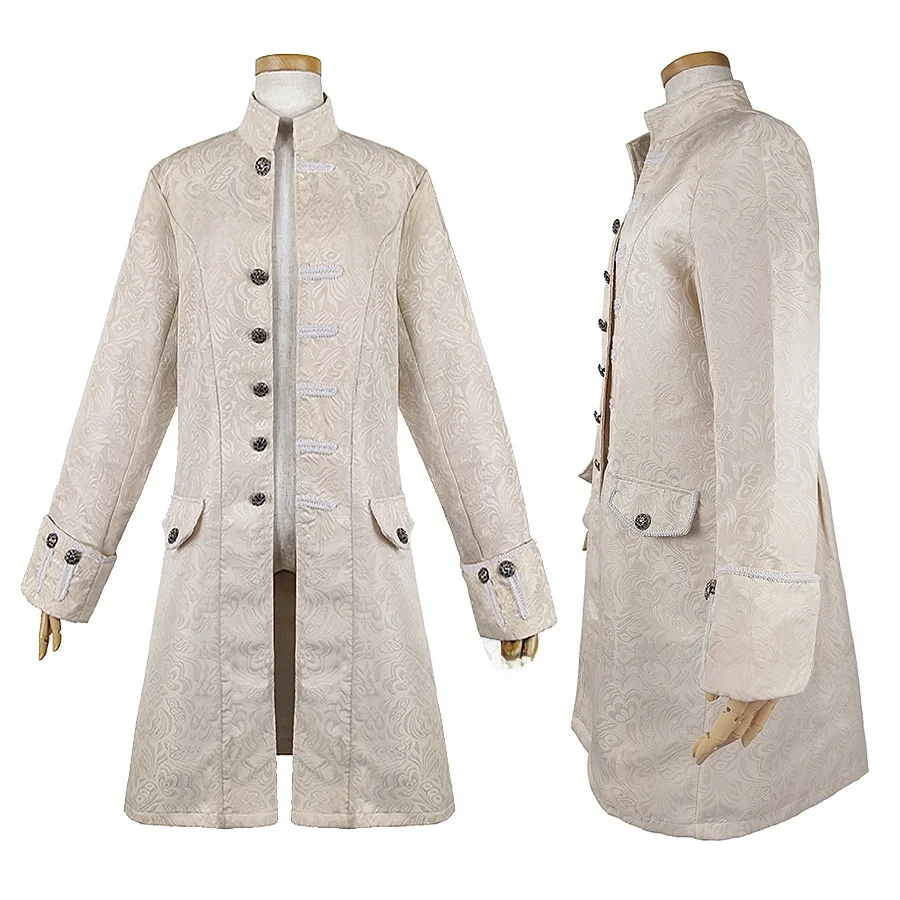Sweet Men's Medieval Coat Jaet Long Retro loween Costume Men's Faion Outerwear Ideal for Stage Performances And Festiv...