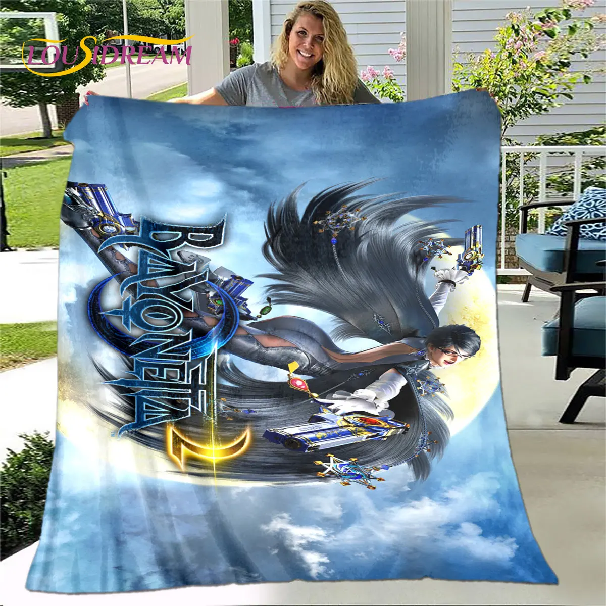Bayonetta Sexy Game Gamer Cartoon Soft Plush Blanket,Flannel Blanket Throw Blanket for Living Room Bedroom Bed Sofa Picnic Cover - view 4