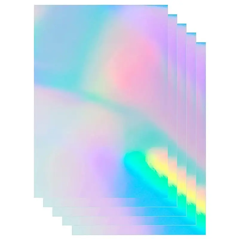 DIY For Inkjet Printer Compatible 8.5 X 11 Inch Holographic Laminate Sticker Paper 120 Pcs Self-Adhesive Vinyl Sheets