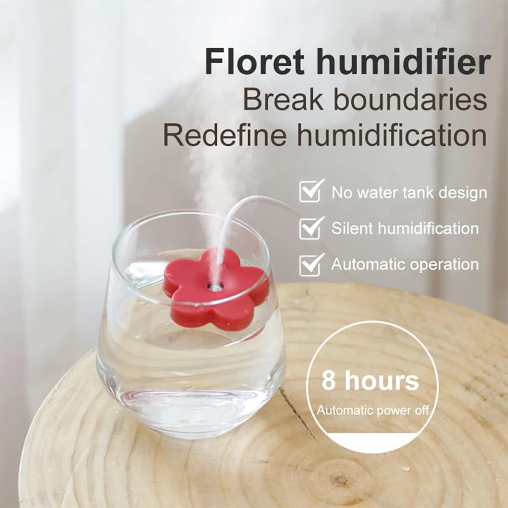 

Portable Air Humidifier Petal Shaped Mini Aromatherapy Humidifiers Timed Mute Aromatherapy Humidifiers Diffusers for Home Office