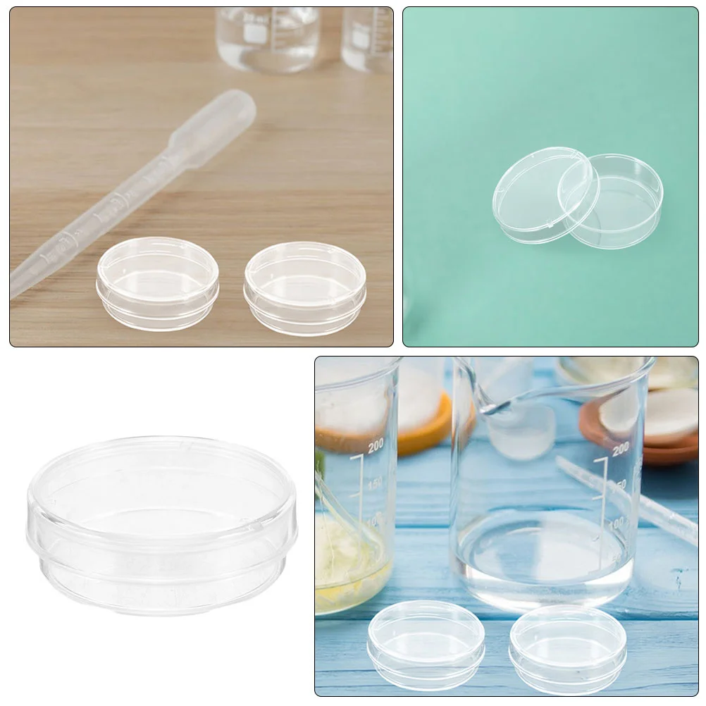 100 قطعة طبق بتري شفاف 35 مللي متر لوحات ثقافة بلاستيكية لتجارب علوم خلية البحث عن الأحياء الدقيقة