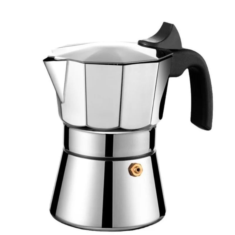 For New Classic Octagonal Stainless Steel Mocha Pot Italian Household Espresso Coffee Brewing Utensils Hand Brewing Coffee