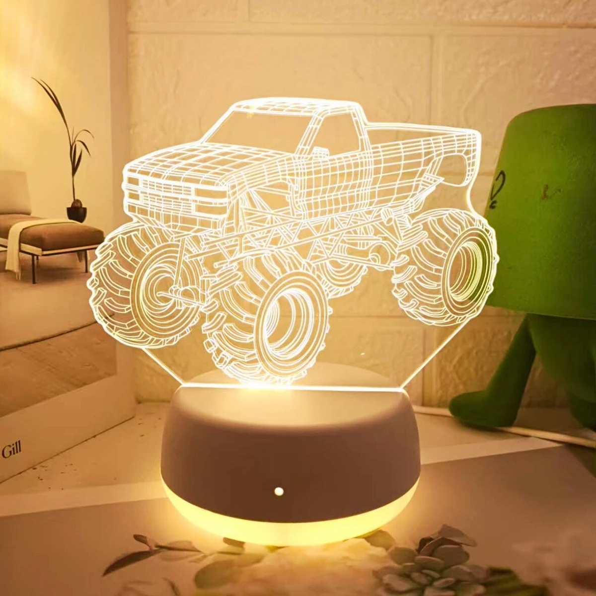 USB 3D creative off-road vehicle night lights, bedroom and living room decorative lights, desktop decorative lights
