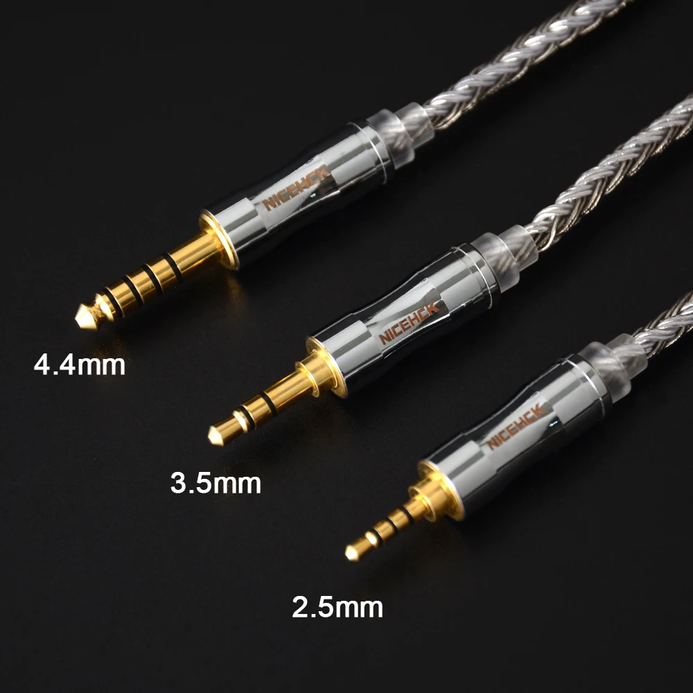 NICEHCK 16 Core C16-4 Silver Plated Conductor Earphone Cable 3.5/2.5/4.4mm Plug MMCX/2Pin/QDC Pin For Rockies NX8 Himalaya IEM image 4