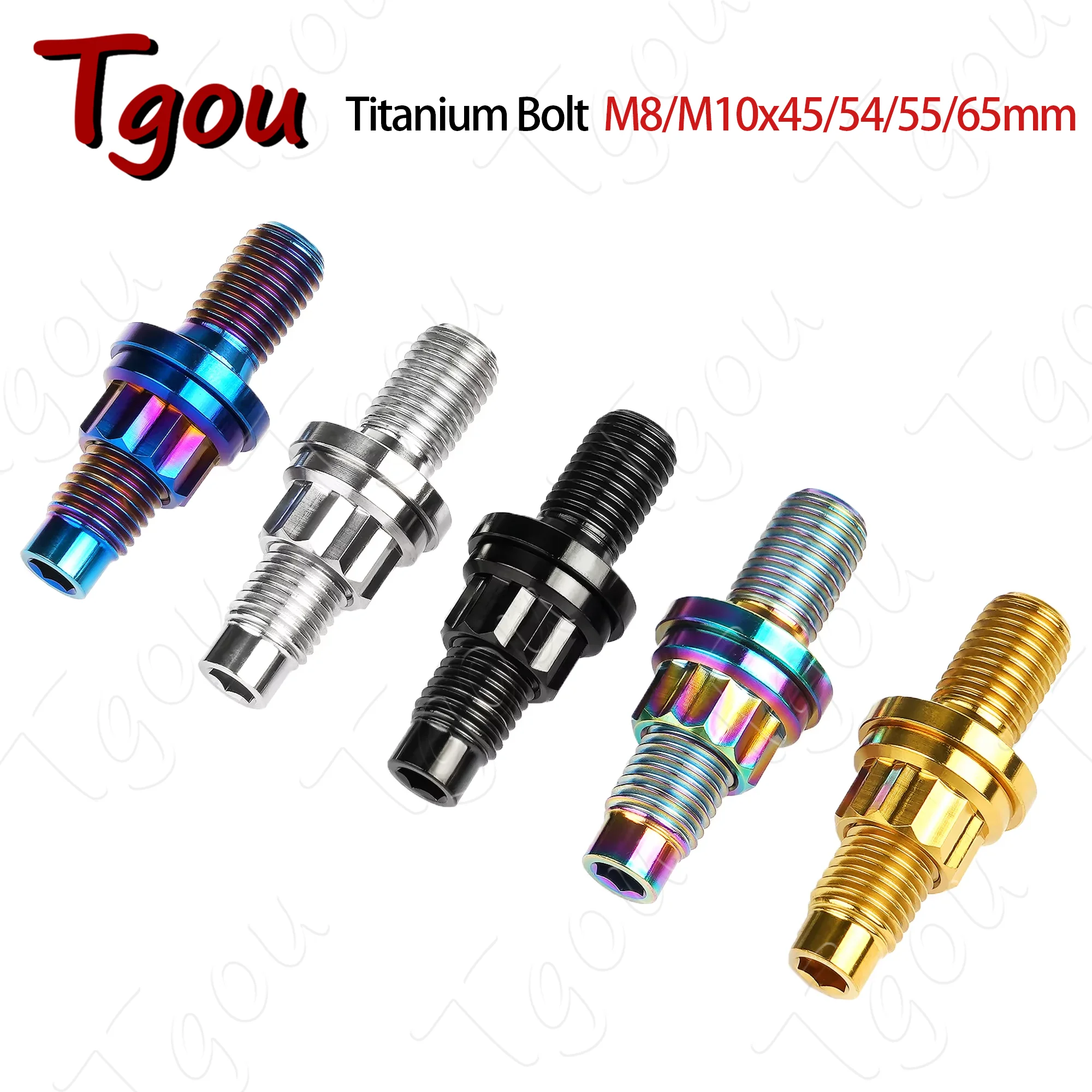 

Tgou Titanium Bolt M8/M10x45 54 55 65mm Pitch 1.25 Motorcycle Exhaust Pipe Set With Nuts
