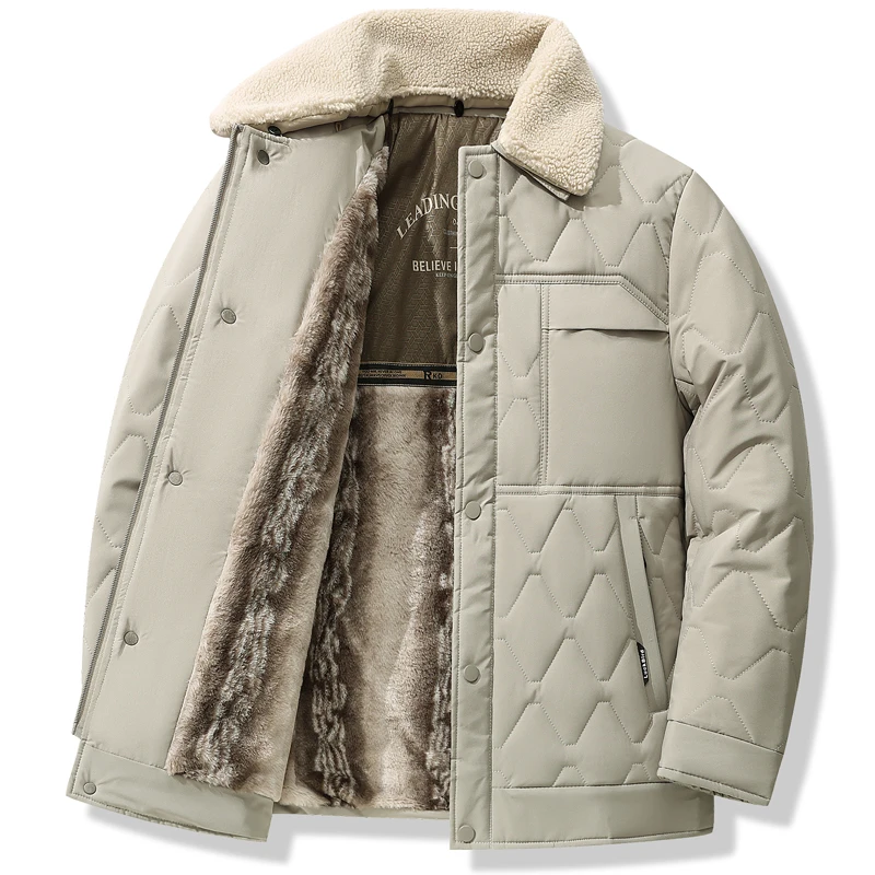 Men's Jacket Stand mens Parka Winter New Hooded hood down jacket fleece Warm Jackets men business leisure coat baseball coats