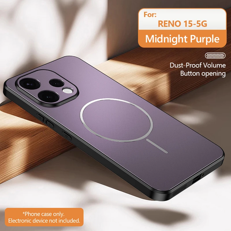 Case for Magsage Magnetic Matte Phone Case for OPPO Reno 15 Pro 5G Fundas for Reno15 Shockproof TPU+PC Wireless Charging Cover