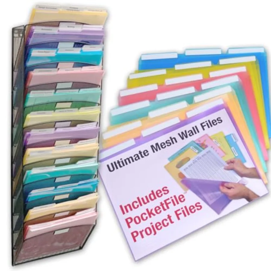 

Настенный органайзер для файлов из сетки, 12-уровневый, вертикальный, подвесной, для сортировки документов. Многофункциональная демонстрационная стойка с 18 карманами для файлов 3rd Cut PocketFile C