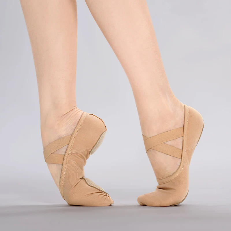 Ivoogle الفتيات النساء ممارسة أحذية الرقص سحابة لينة الباليه النعال نسيج مرن الجمباز أحذية الأطفال أحذية الباليه