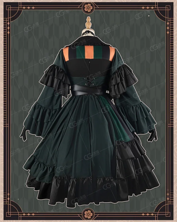 VTuber J tirutei Raden Cosplay Kostuum Spel Nijisanji JFT Cos Vrouwen Halloween Lolita Prachtige Zwarte Tutu Jurk Haori Pruik