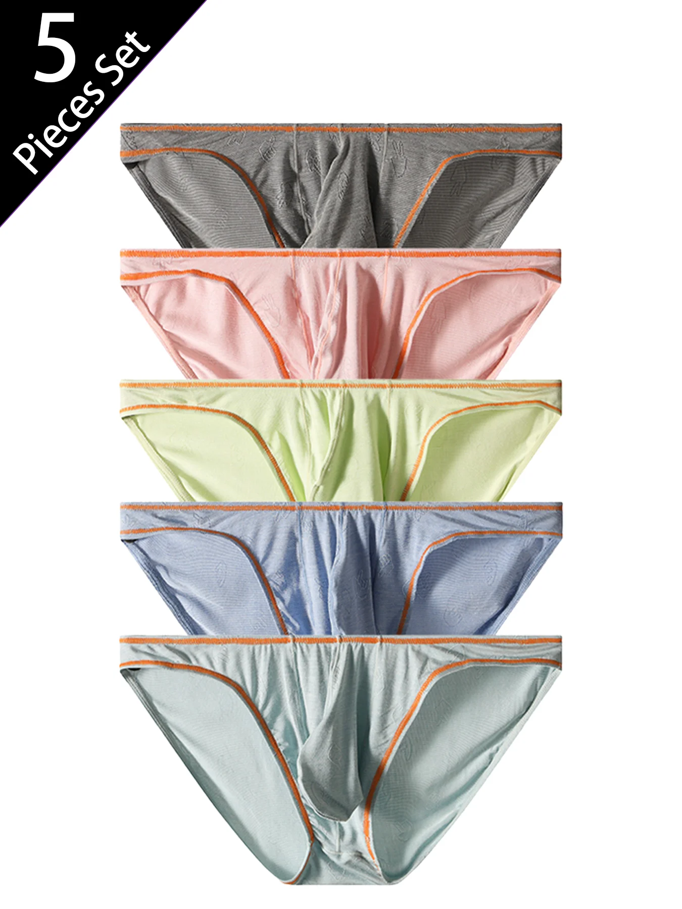 

5PCS Men's Underwear, Low Rise Bikini Panties, Sheer Breathable Comfort, Sexy Fit, Daily Wear, Father's Day Gift