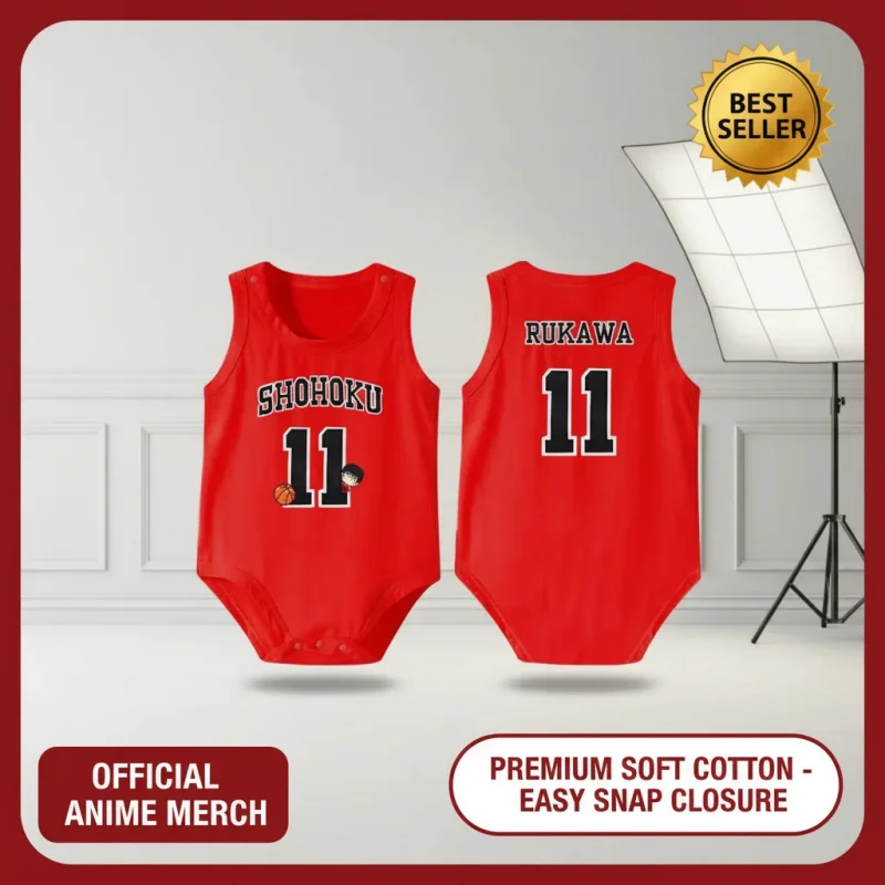 ▶ ❤ Anime Shohoku Sakuragi 10 # Rukawa 11 # Conjunto de Disfraz de Baloncesto para Niños, Mono para Bebés, Unisex ❤ ◀