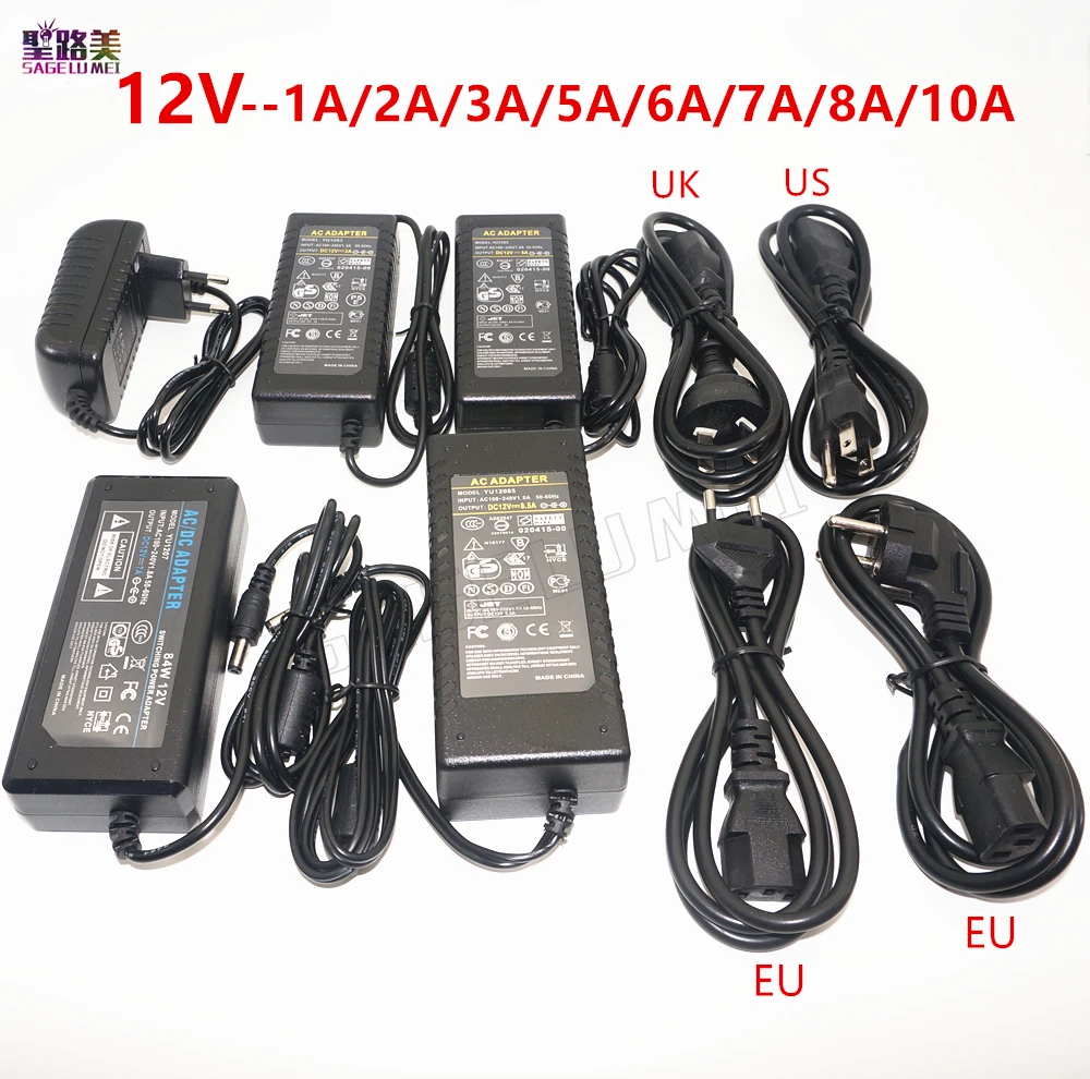 DC 5V 12V 24V lighting transformer AC 110V 220V switching power supply 1A 2A 3A 5A 6A 8A 10A LED power adapter for CCTV LED lamp