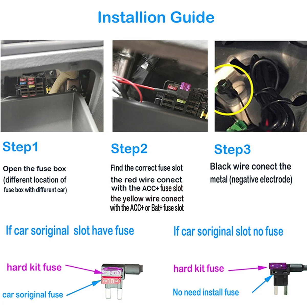¡Calidad! Cable de vigilancia de estacionamiento para 70mai 4K A800S A500S D06 D07 D08 M300 Kit de cables duros UP02 para coche DVR 24H Monitor de estacionamiento