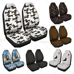 Cartoon Dachshund Print Automobile Seat Cover Sets, Car Accessories Interior Decor 2Pcs Protectors for Car Truck SUVs Cartoon