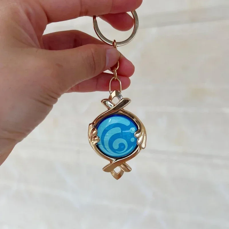 Game Impact Fontaine Sumeru Wanderer Light Pervious Key Chain 7 Element Eye Of Original God Cosplay Toy KeyRing