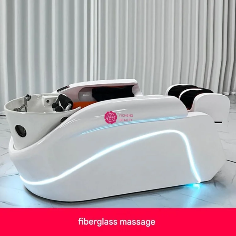 Yicheng Beauty New Hair Washing Chair Modern Spa Head Hair Washing Head Spa Therapy Thai Shampoo Massage Bed With Steamer