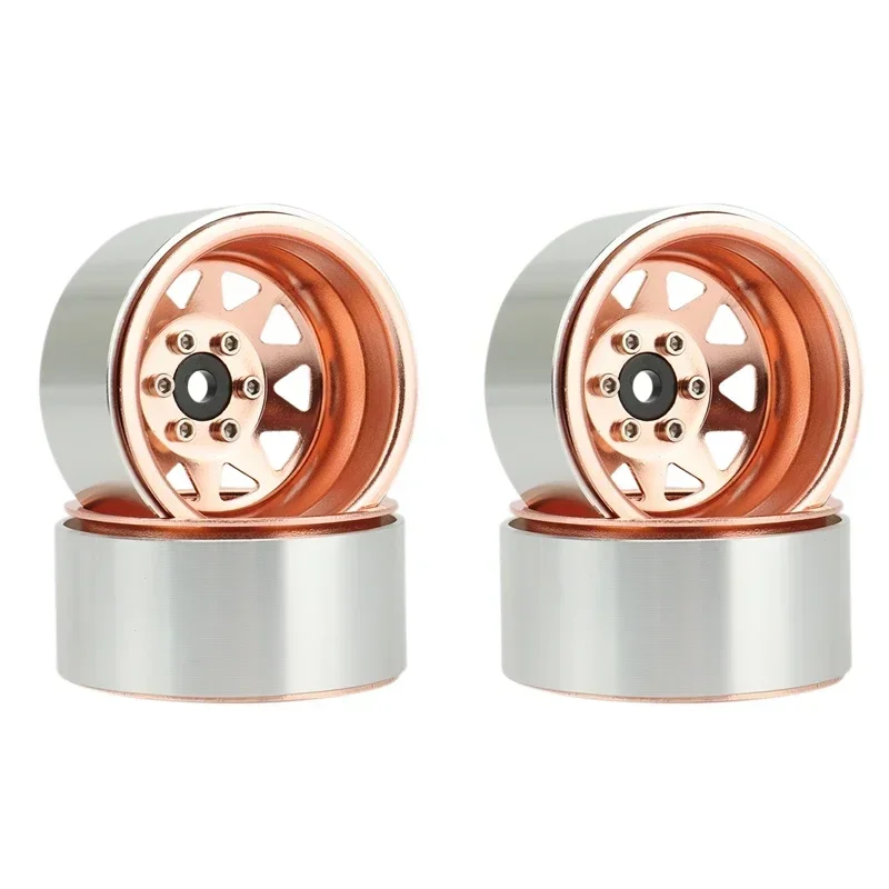 

4PCS Deep Dish Wagon 1.9 Metal Beadlock Wheel Hub Rim for 1/10 RC Crawler Axial SCX10 90046 Traxxas TRX4 RC4WD D90