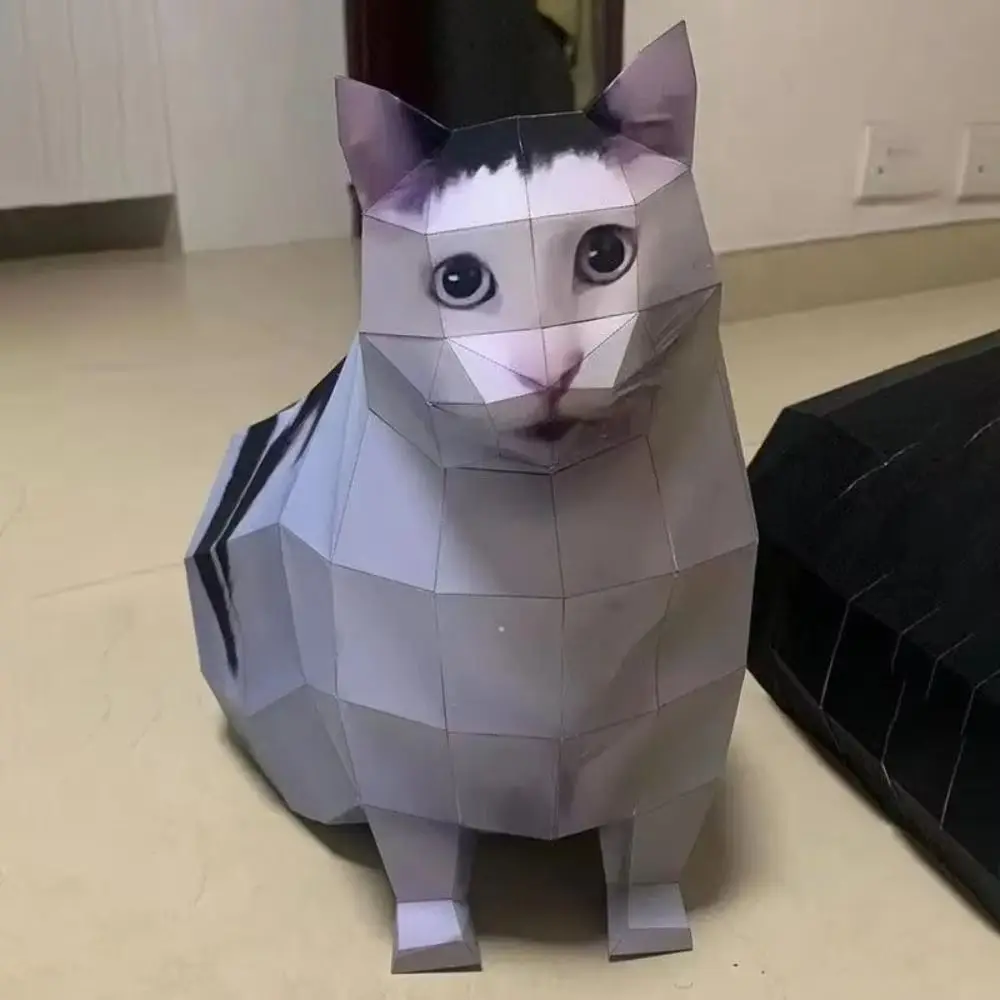 

Oiiao Cat Huh Cat Paper Model Home Decoration Rotating Cat 3D Folding Paper Cat Handmade Folding By Myself Kitten Paper Model