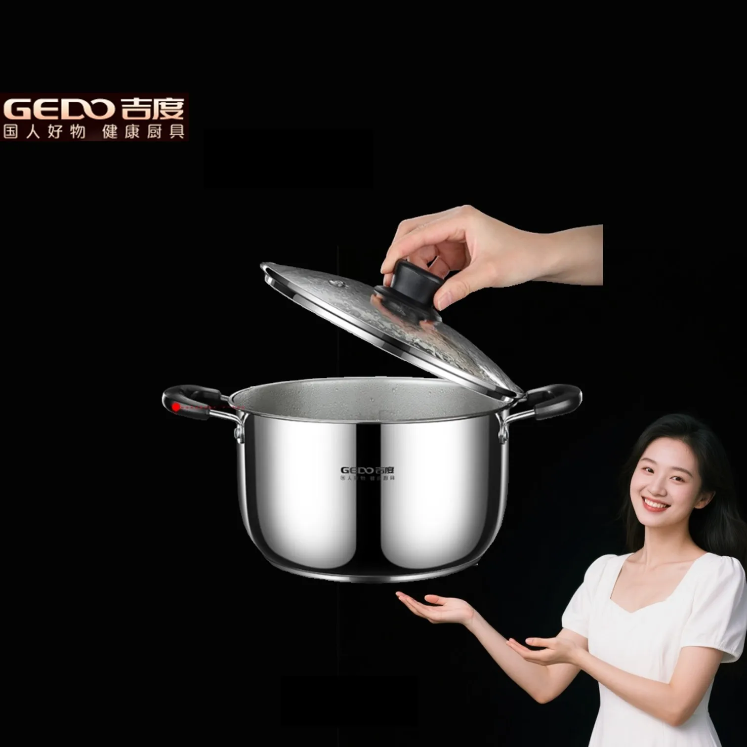 

GEDO Ultra Thick Kitchen Soup Pot 18~22cm Diameter Mini Saucepot Instant Noodle Stewing Pot Family Cooking Stockpot for Chicken