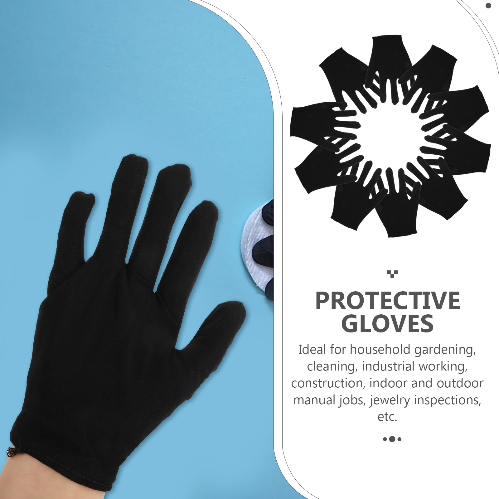 

12 Pairs Moisturizing Cotton Gloves Warehouse for Women Hand Protection Work Stretchy Fashion Safety Package Handler