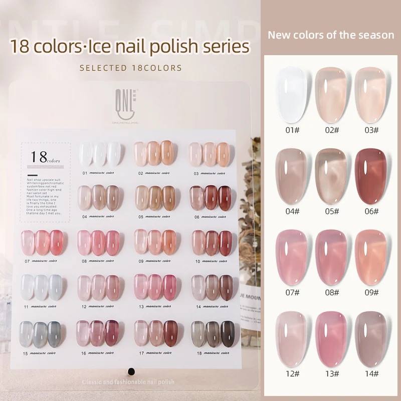 RS Nail 18 Colors Transparent Jelly Gel Nail Polish Summer Translucent UV Gel Soak Off Nail Art Semi Permanent Lacquer Varnish