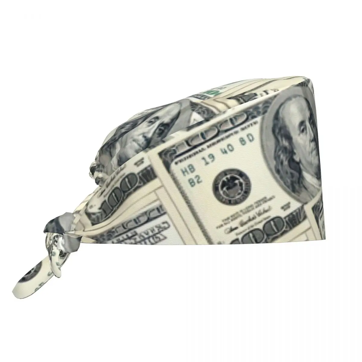 Adjustable 100 Dollar US Money Art Working Hat Women Men Scrub Caps Scrub Nursing Doctor Surgeon Cap for Dentist