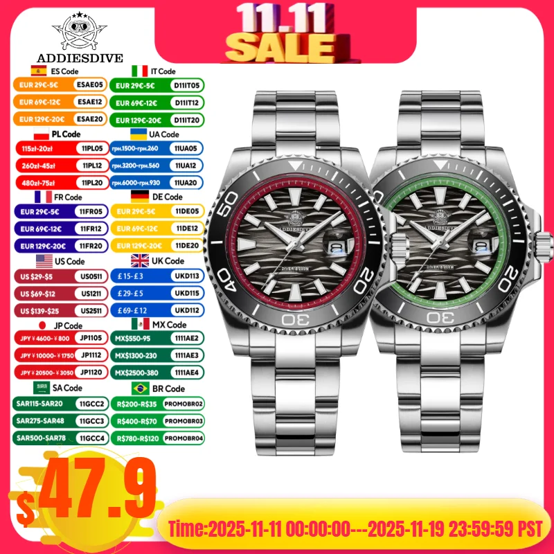 addiesdive-2025-new-ad2514-men-watches-316l-stainless-steel-bgw9-blue-luminous-20bar-waterproof-reloj-hombre-quartz-watches