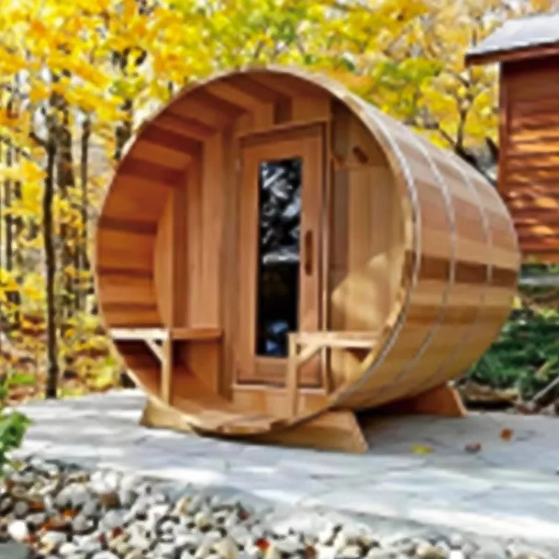 High Quality Shower Panoramic Outdoor Sauna Room and Hot Tub1- 2 Person