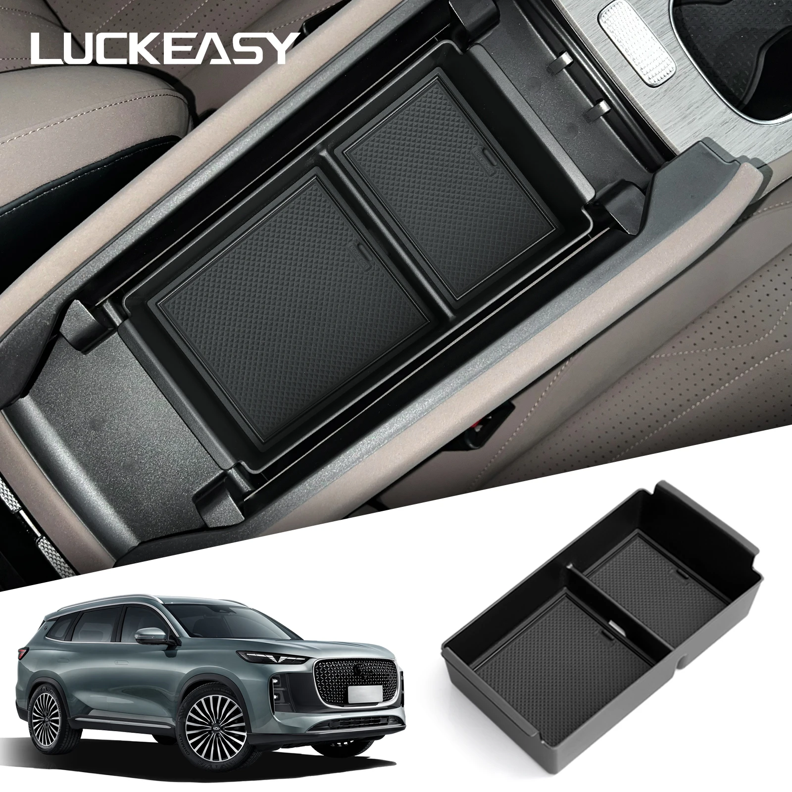 

for Chery Tiggo8 Pro/8 Pro Max 2024 2025 Car Armrest Storage Box Organizer Case Interior Accessories Center Console Storage Tray