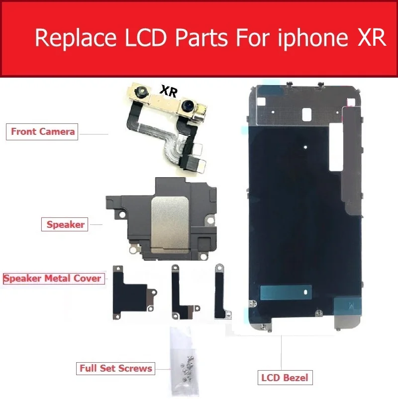 1 Set LCD Replacement Parts For iphone XR LCD Bezel Front Camera Speaker Mental Cover LCD Flex Cable For Allducube ipay 20 Pro